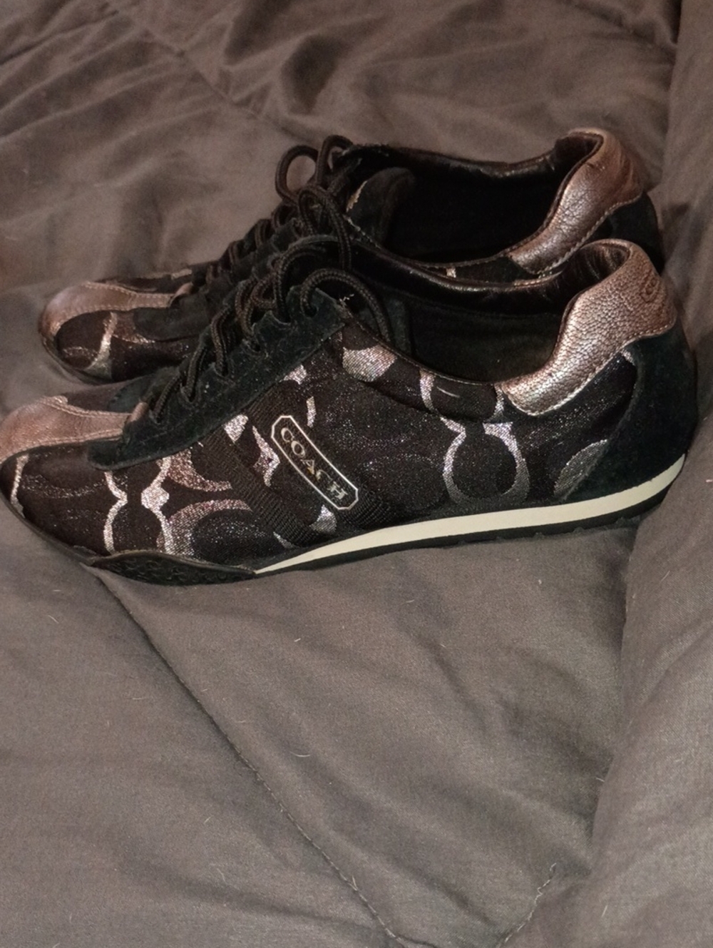 Coach Womens Black and Metallic Bronze (Kate)